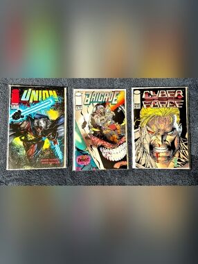 IMAGE Comics Lot of 3-Union #1, Brigade # 2, CyberForce #4 Embossed Cover (1993)